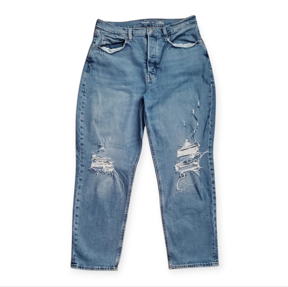 Old Navy High Rise Light Blue Distressed Jeans